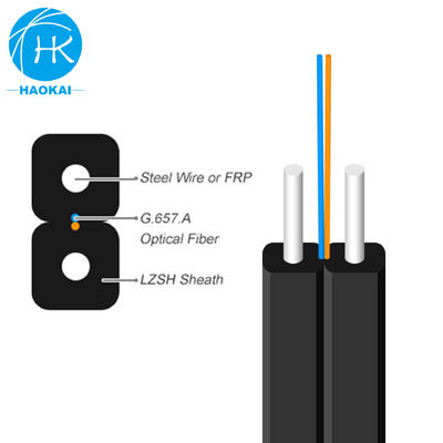 Fios de aço LSZH FTTH Drop Cables Indoor Drop Fiber Optic Cables GJXH G657a1