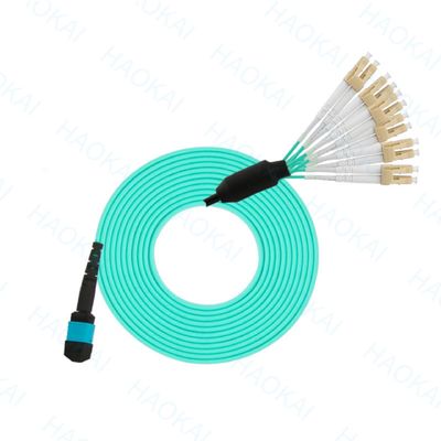 Compacto MPO / MTP Fibra Óptica Patch Cord OM3 Fibra Óptica Patch Cable