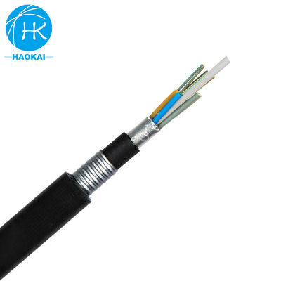 Cabos de fibra óptica blindados para exteriores com bainha de PE duplo GYFTA53