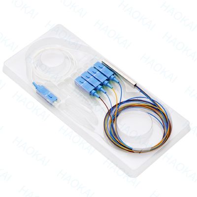 FTTx Systems SC UPC Fibra Ótica PLC Splitter 1x2 Mini Tubos de Aço