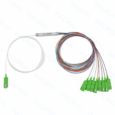 FTTH 1x4 1x8 Fibra PLC Splitter Mini Tubos de Aço Com Conector SC APC