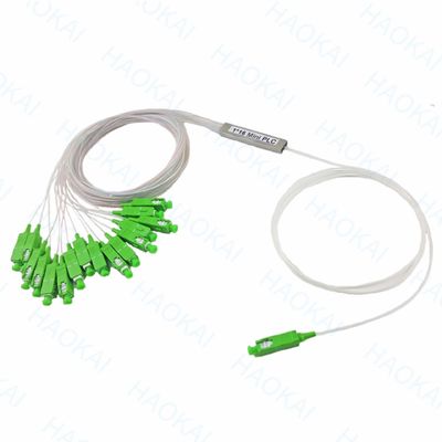 FTTH 1x4 1x8 Fibra PLC Splitter Mini Tubos de Aço Com Conector SC APC