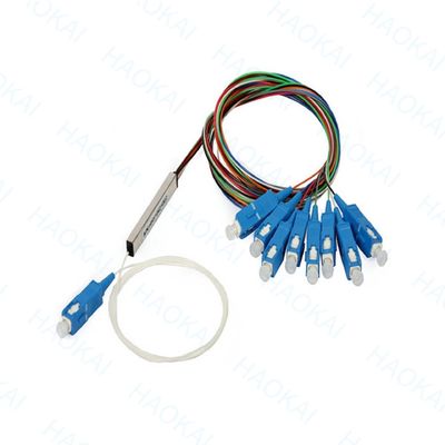 FTTH 1x4 1x8 Fibra PLC Splitter Mini Tubos de Aço Com Conector SC APC