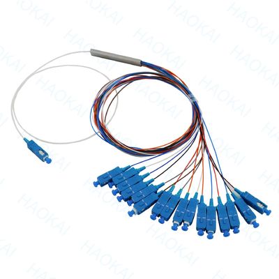 FTTH Mini Tubos de Aço Fibra Óptica Splitter 1x16 PLC Splitter Com Conector SC UPC