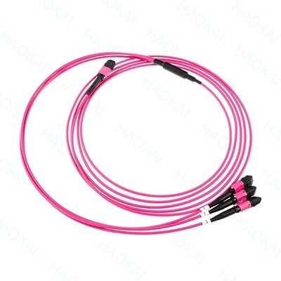 LC Fibra Óptica Cordão de Parche 12core MPO Fan Out Om4 Fibra Patch Cables