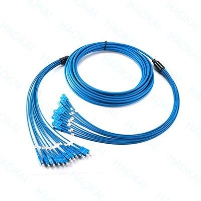 12 núcleo blindado de fibra óptica cordão SC-SC ramificação de patch cabo à prova d'água OM3
