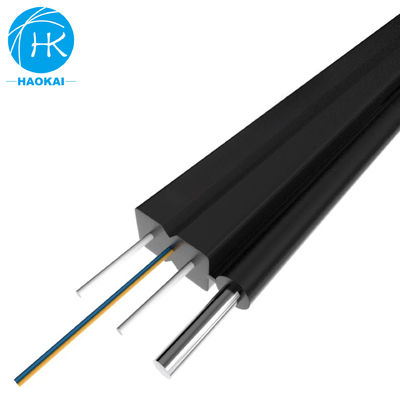FTTH Aerial Fiber Optic Cable 2core Outdoor Drop Fiber Cable com LSZH Cor Preta