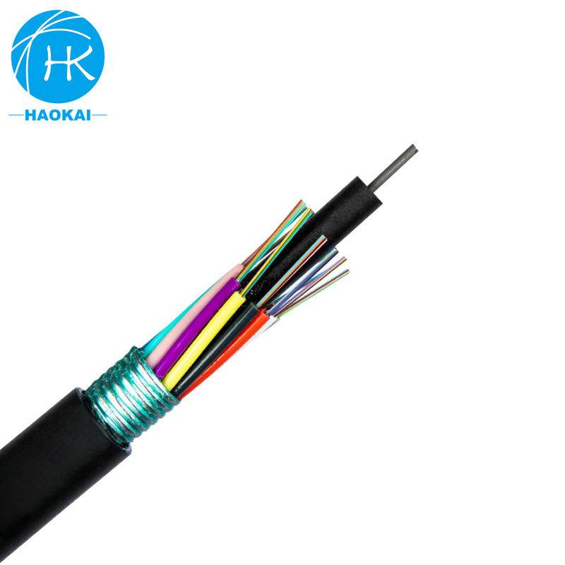 Cable de fibra de aço exterior GYTS com reforço central de fio de aço único