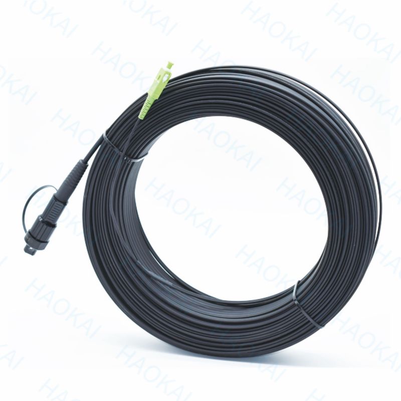 SC APC FTTA Cabo de fibra óptica 5.0mm G657A2 LSZH 5M Cordão de remendo preto