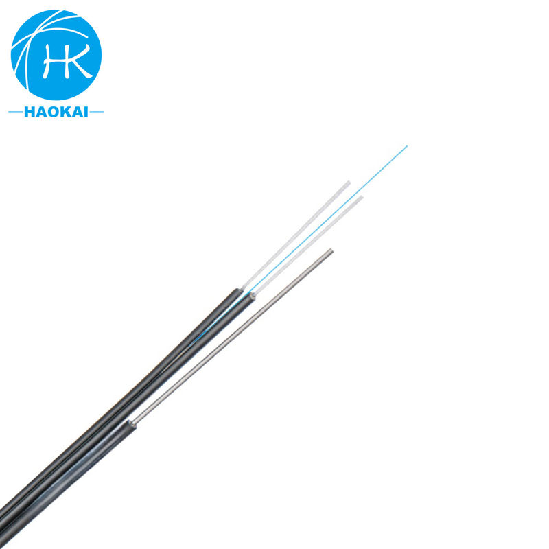 FTTH 8Figure Self Supporting Outdoor Drop Fiber Optical Cable Negro com fio de aço