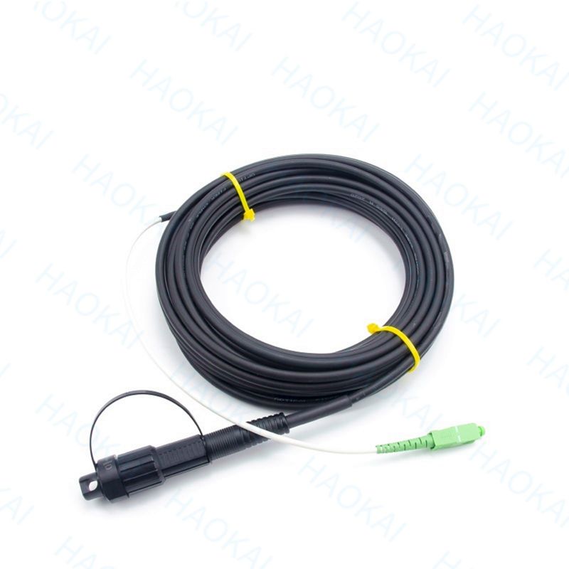 Pre-conector FTTX Solução SC APC FTTA Fibra Óptica 5.0mm G657A2 LSZH 5M Preto