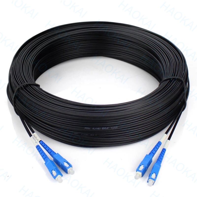 Cabo de correio FTTH para exterior 2 núcleo de fio de aço para queda de cabo de fibra óptica 2SC-2SC
